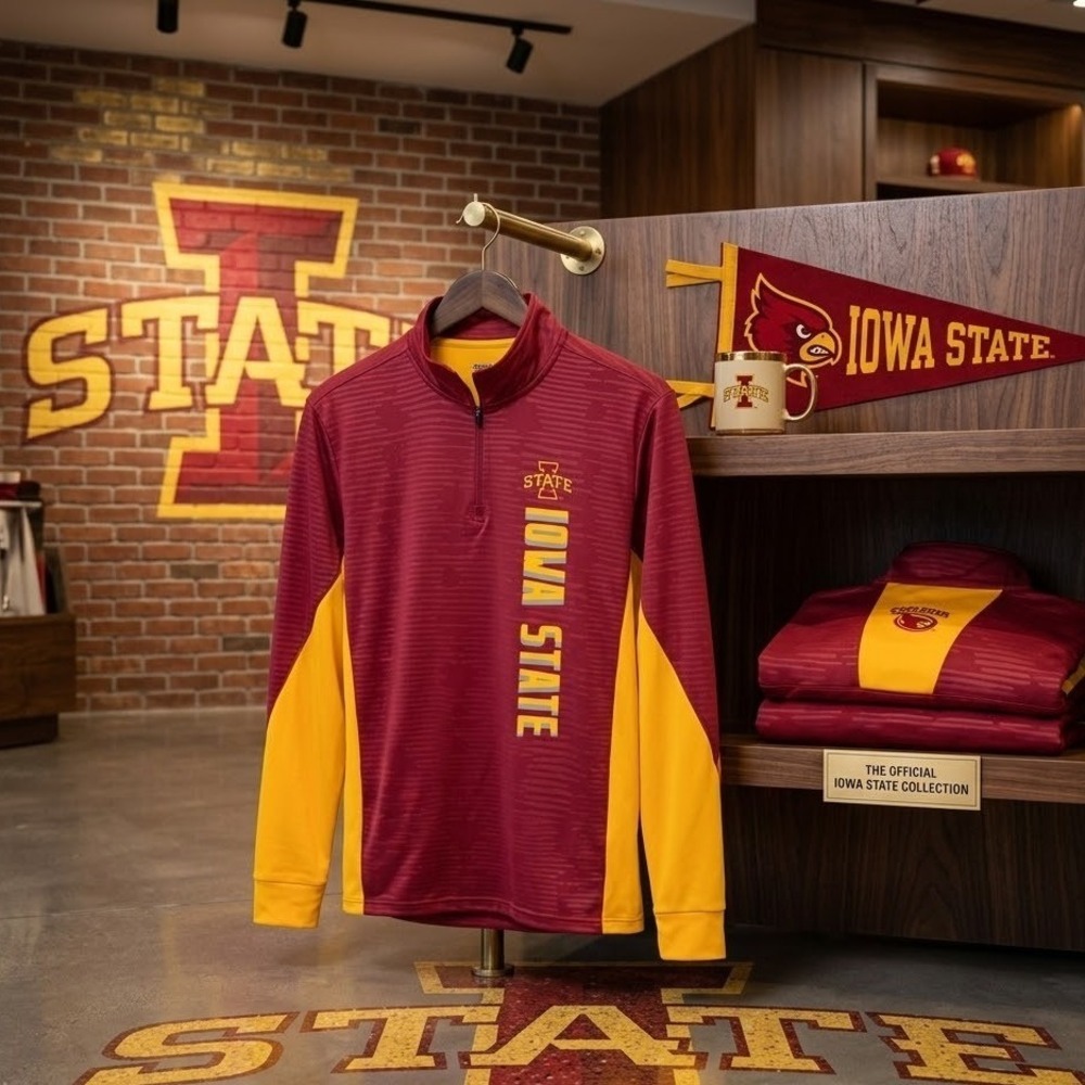 NWOT Iowa State Cyclones Colosseum 1/4 Zip Pullover Shirt Youth Size XL 20 Red
